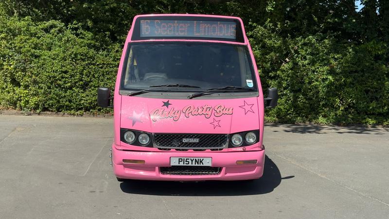 School prom party bus hire - luxury pink party bus for prom night North West